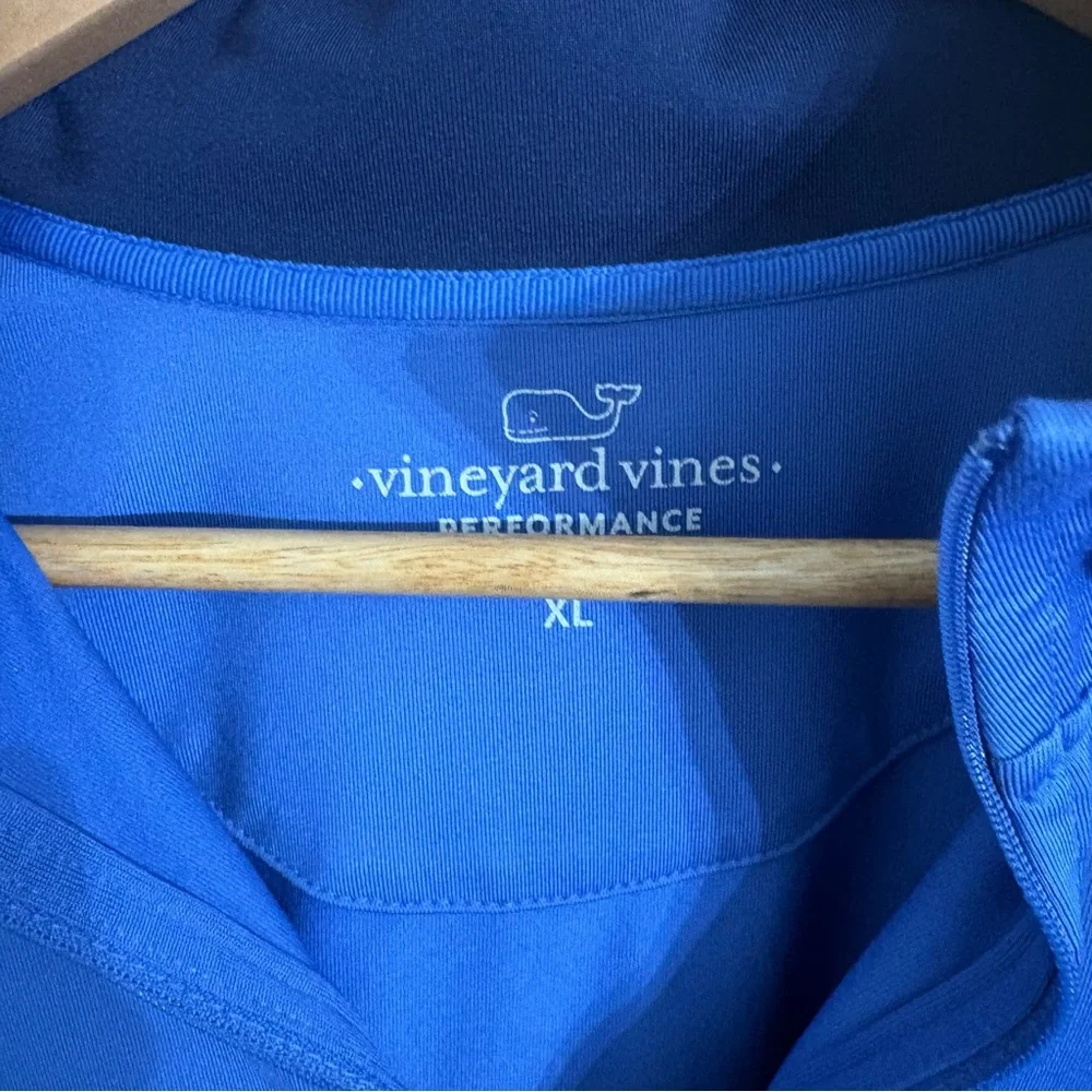Vineyard Vines Bright Blue performance 1/4 zip Sz XL EUC